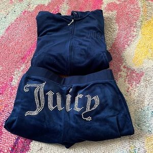 navy blue juicy couture tracksuit